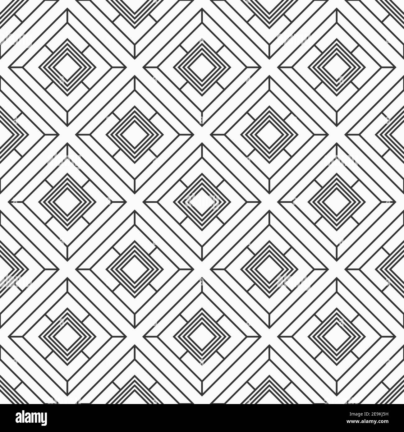 Abstraktes nahtloses Rautenmuster. Moderne, stylische Textur. Geometrische Kacheln werden wiederholt. Vektor monochromer Hintergrund. Stock Vektor