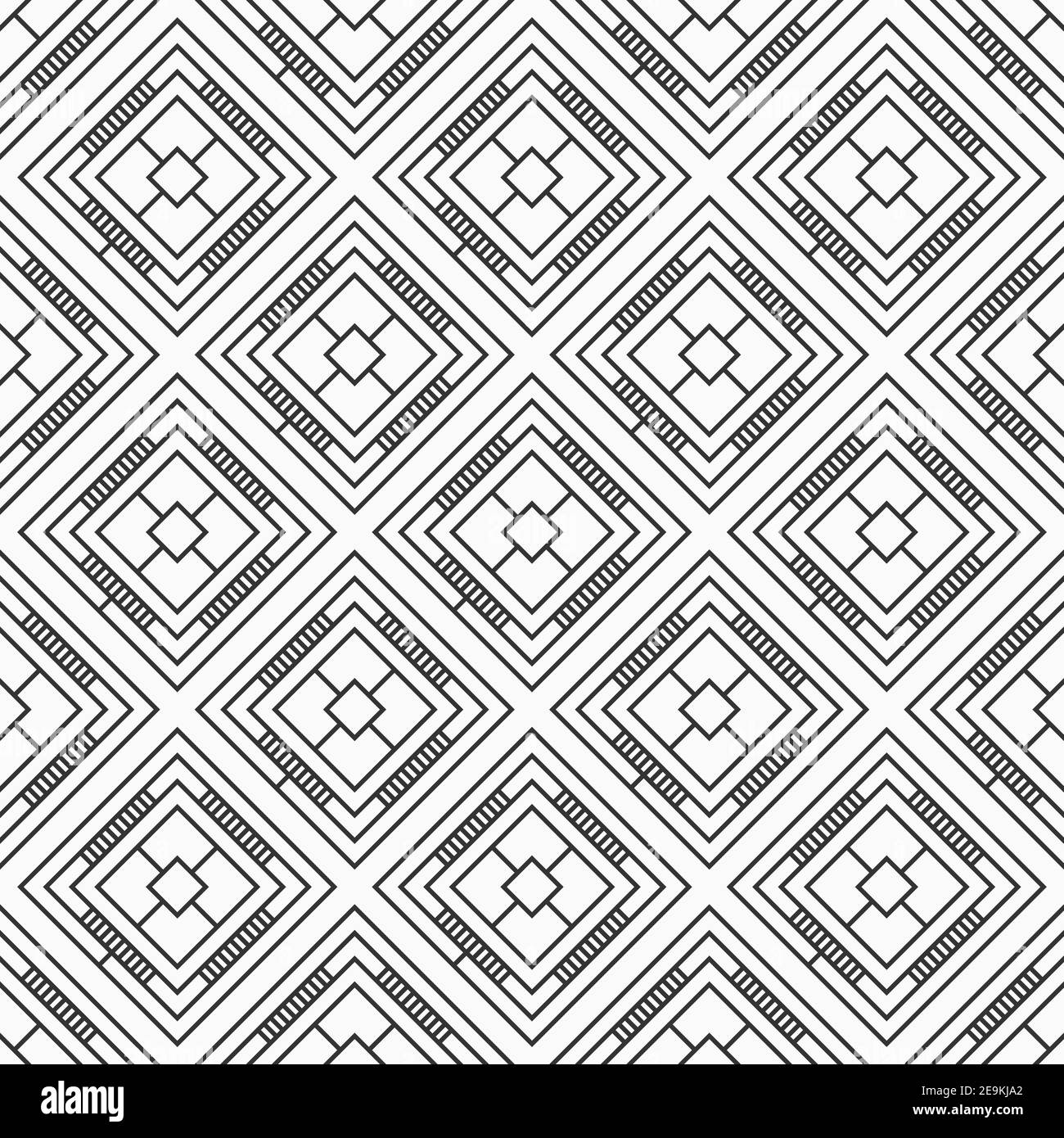 Abstraktes nahtloses Rautenmuster. Moderne, stylische Textur. Geometrische Kacheln werden wiederholt. Vektor monochromer Hintergrund. Stock Vektor