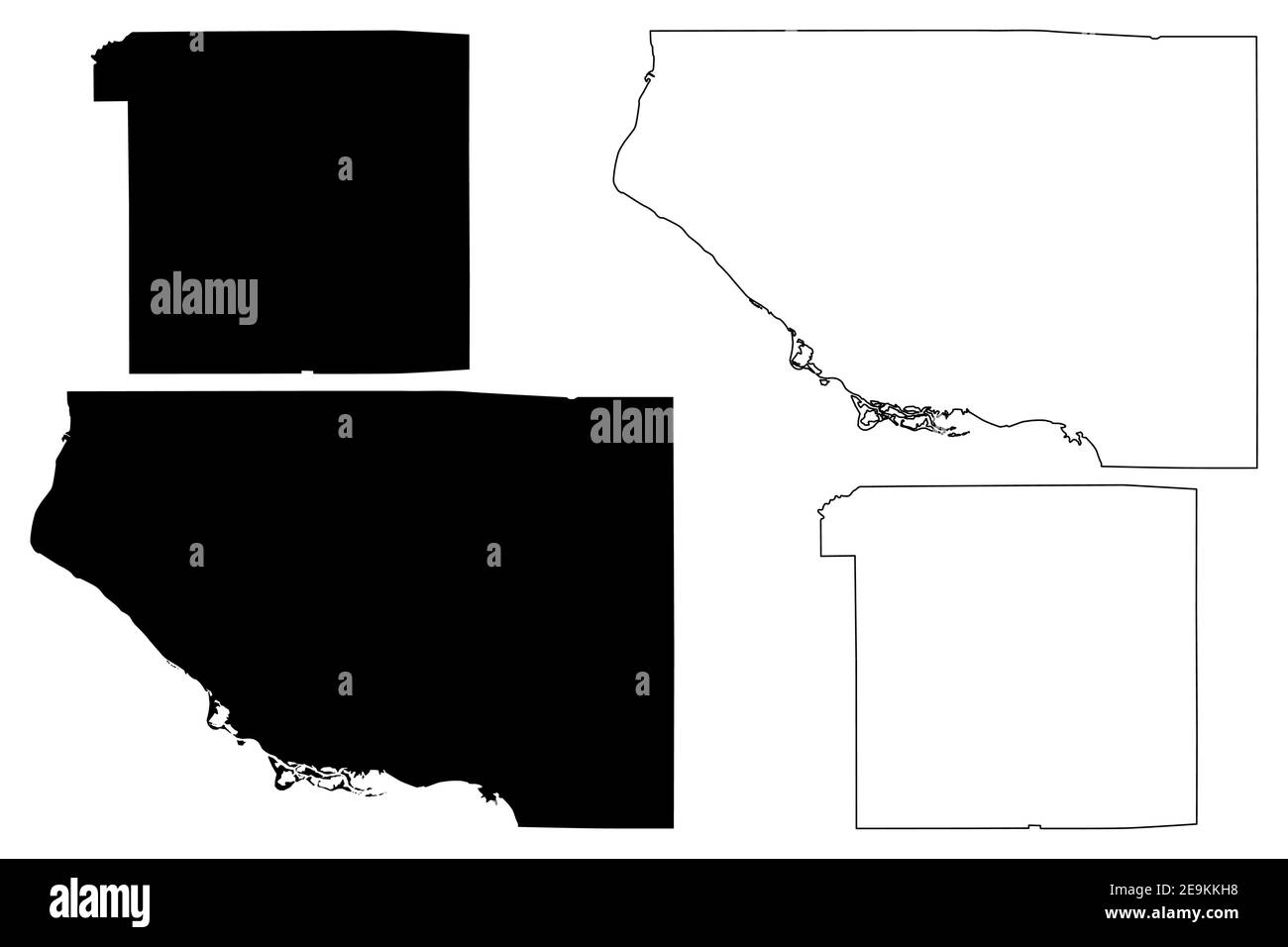 Pierce und Monroe County, State of Wisconsin (US County, United States of America, US) Karte Vektorgrafik, Skizze Skizze Karte Stock Vektor