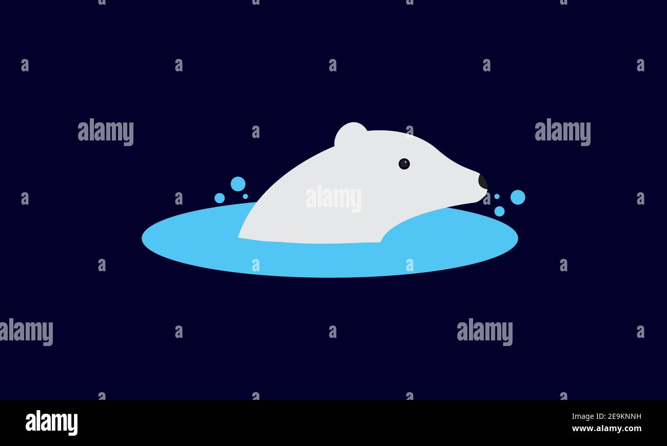 Abstrakt Eisbären Kopf auf Wasser Logo Vektor Symbol Symbol Grafik-Design-Illustration Stock Vektor