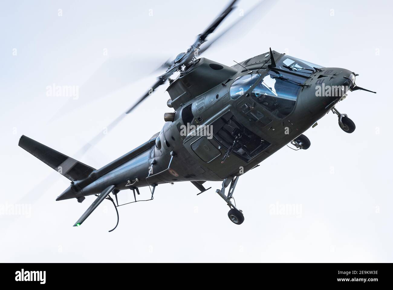 Ein Militärhubschrauber AgustaWestland AW109 aus dem 17th Squadron der belgischen Luftwaffe. Stockfoto