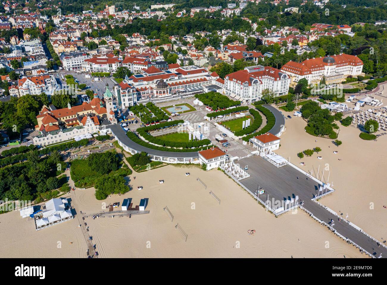 Heilplatz in Sopot Luftbild Stockfoto