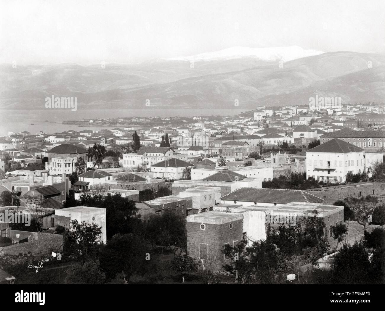 Foto des späten 19th. Jahrhunderts - Panoramablick auf Beirut, Libanon, c,1890 (Bonfils Studio) Stockfoto