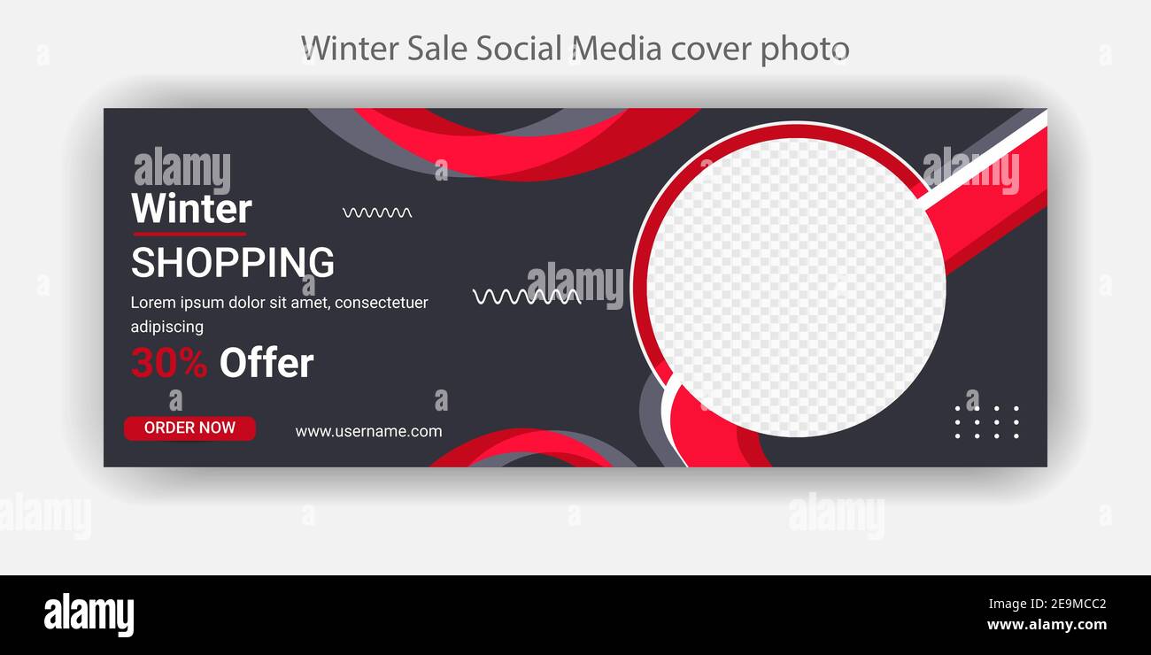 Winter Verkauf und Einkaufen Social Media Cover Foto Template Design. Stock Vektor