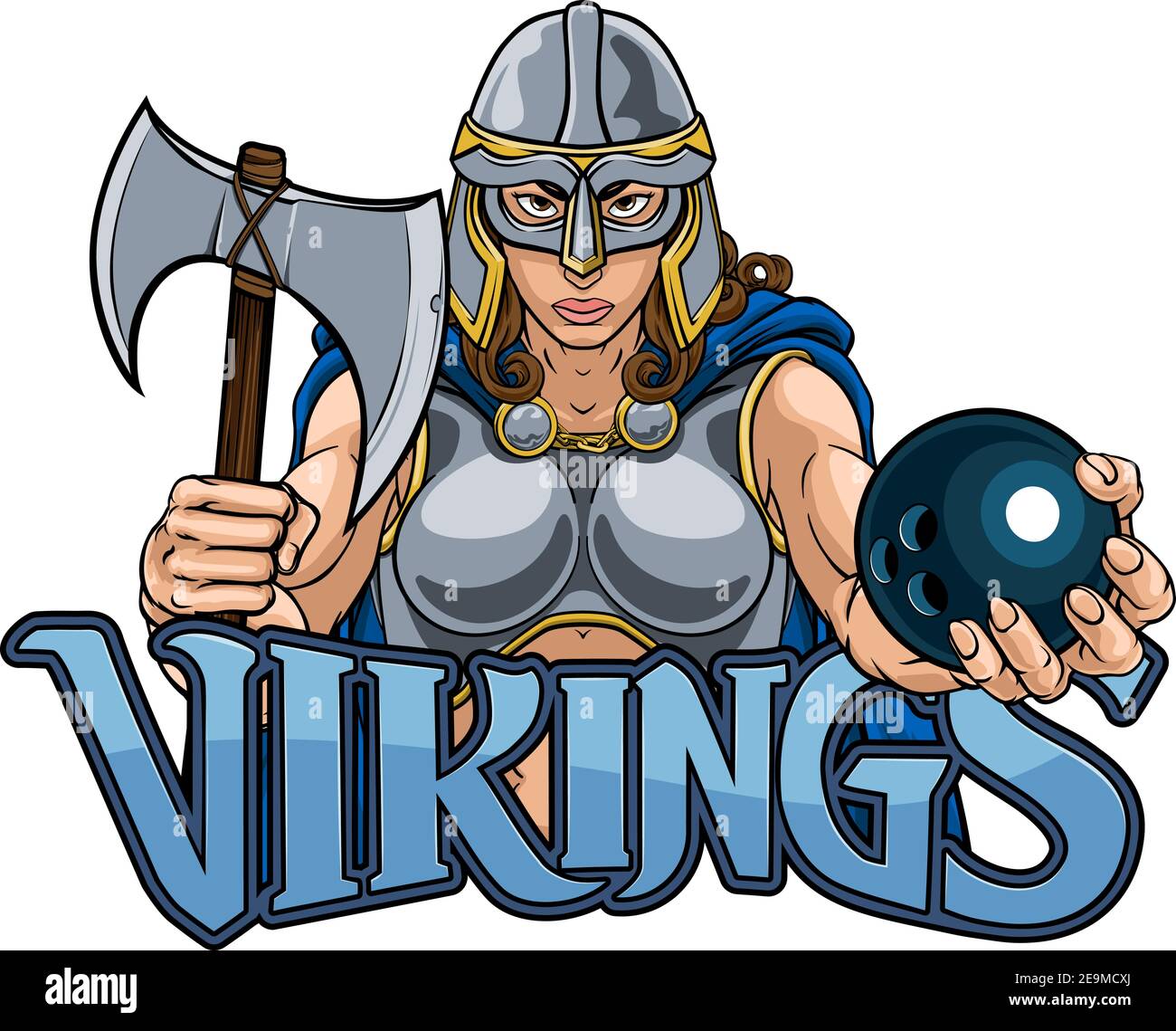 Viking Software keltischen Ritter Bowling Kriegerin Stock Vektor