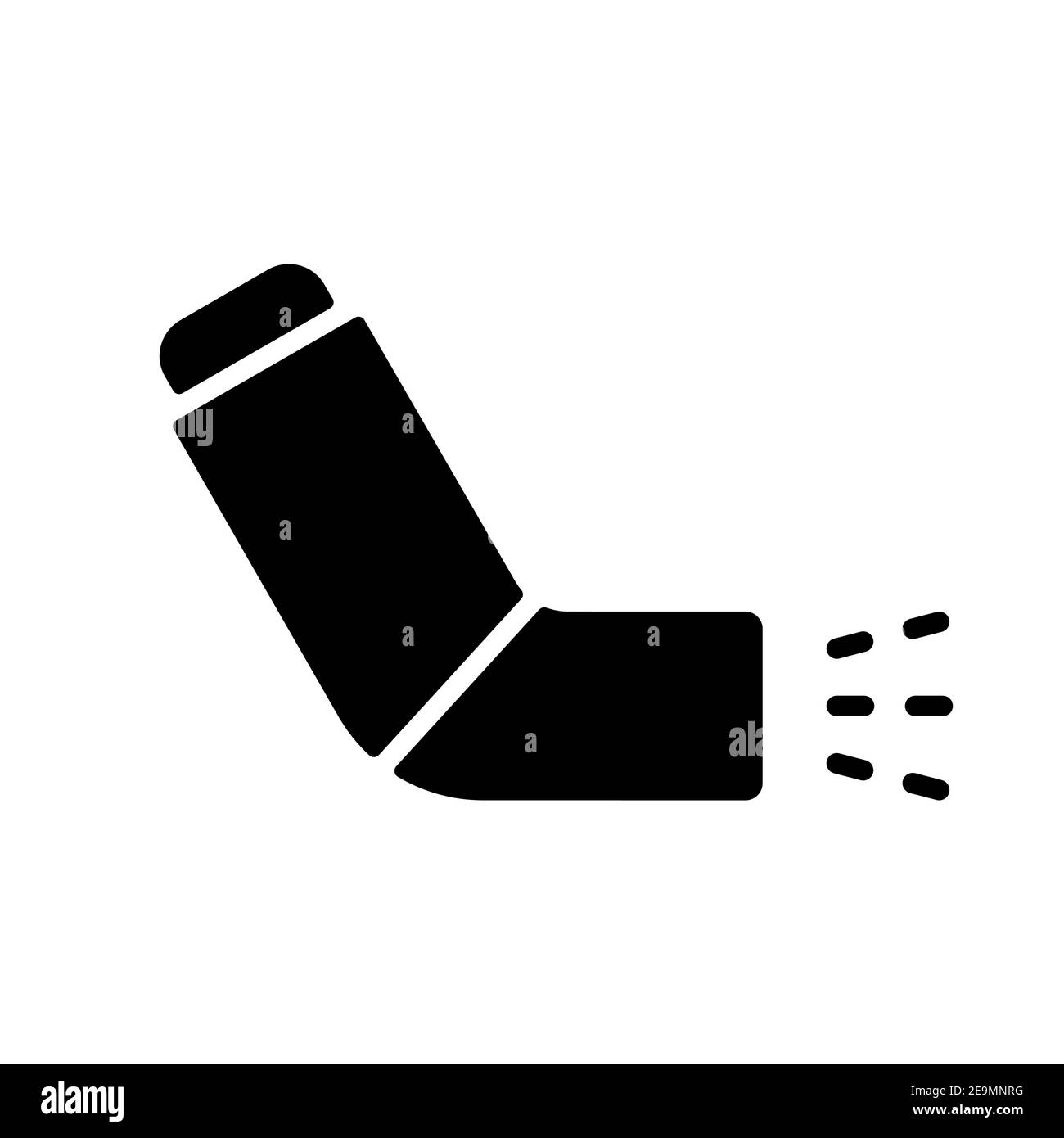 Symbol für Vektor-Glyphe des Asthmainhalators. Medizin und Gesundheitswesen, medizinische Unterstützung Zeichen. Graph Symbol für medizinische Website und Apps Design, Logo, App, UI Stock Vektor
