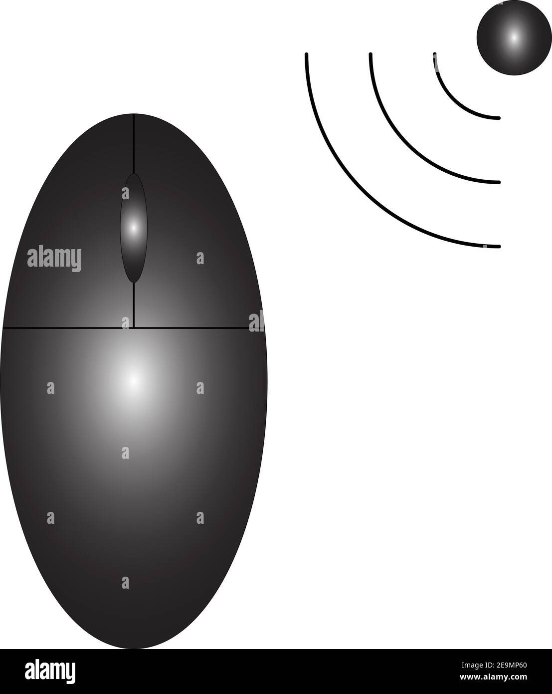 Drahtlose Computermaus auf weißem Hintergrund. Vektorbild. Stock Vektor