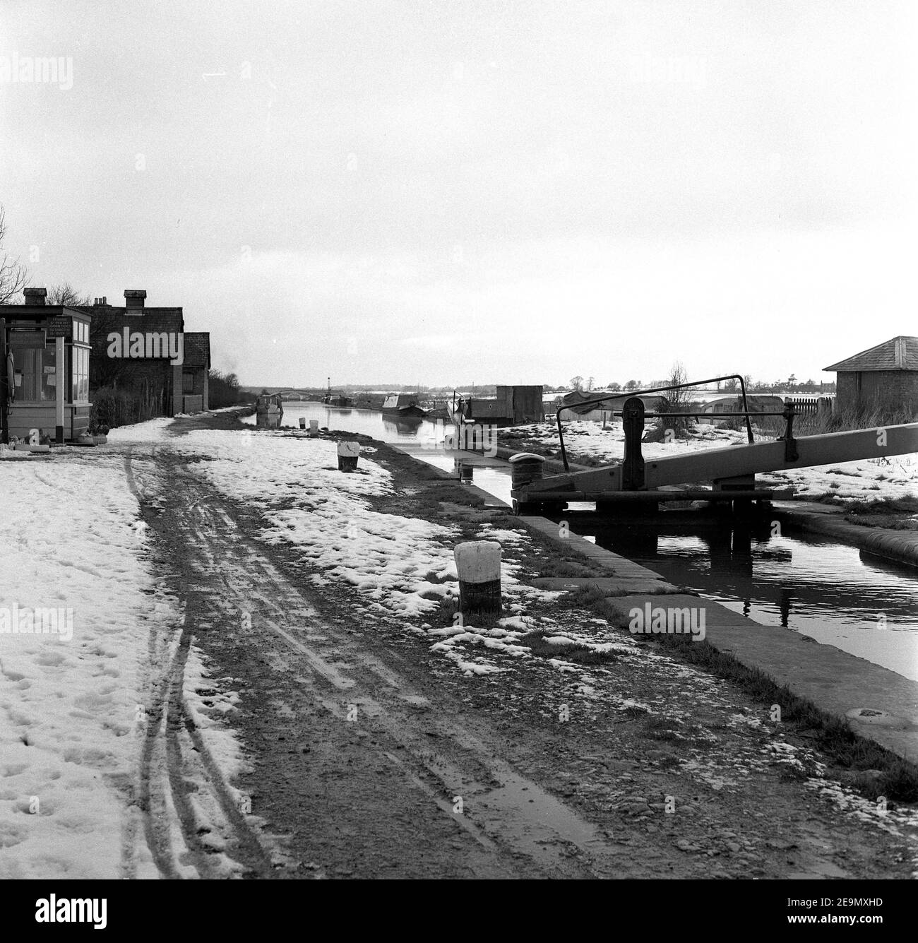 Autherley Canal Junction auf Shropshire Union Canal 17/2/1960 Stockfoto