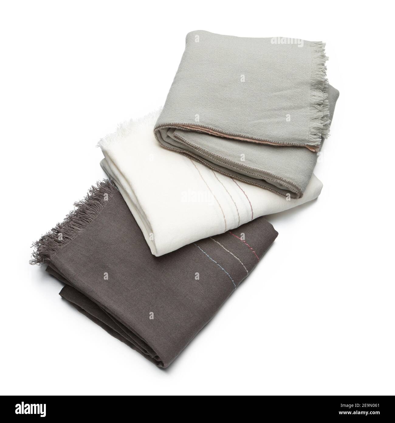 Throw Blanket Schal Material Spanisch modern ausgeschnitten ausgeschnitten Stoff Gewebte Wollbaumwolle Stockfoto