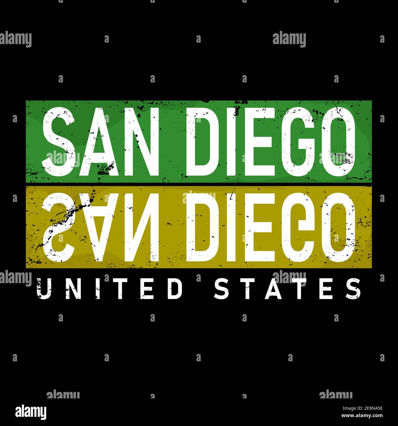 San Diego Name der US-Stadt. Inschrift. Vektorgrafik. Stock Vektor