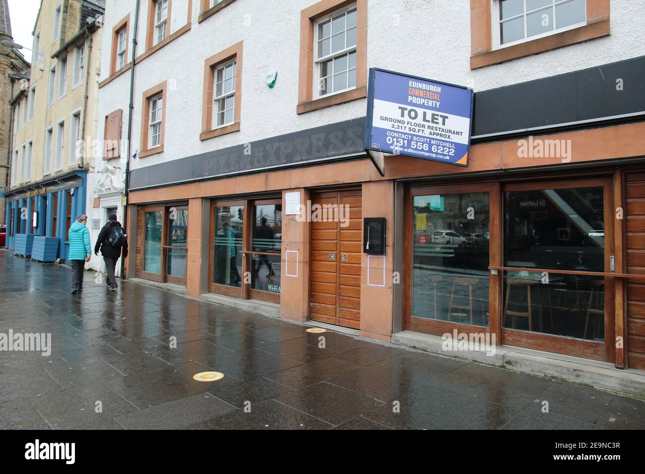 Geschlossen Pizza Express Restaurant in Leith Edinburgh Stockfoto