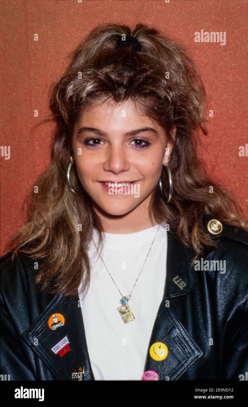 HILVERSUM, NIEDERLANDE - 08. MAI 1991: Sandra Kim ist eine belgische Sängerin italienischer Abstammung, die den Eurovision Song Contest 1986 gewonnen hat. Stockfoto