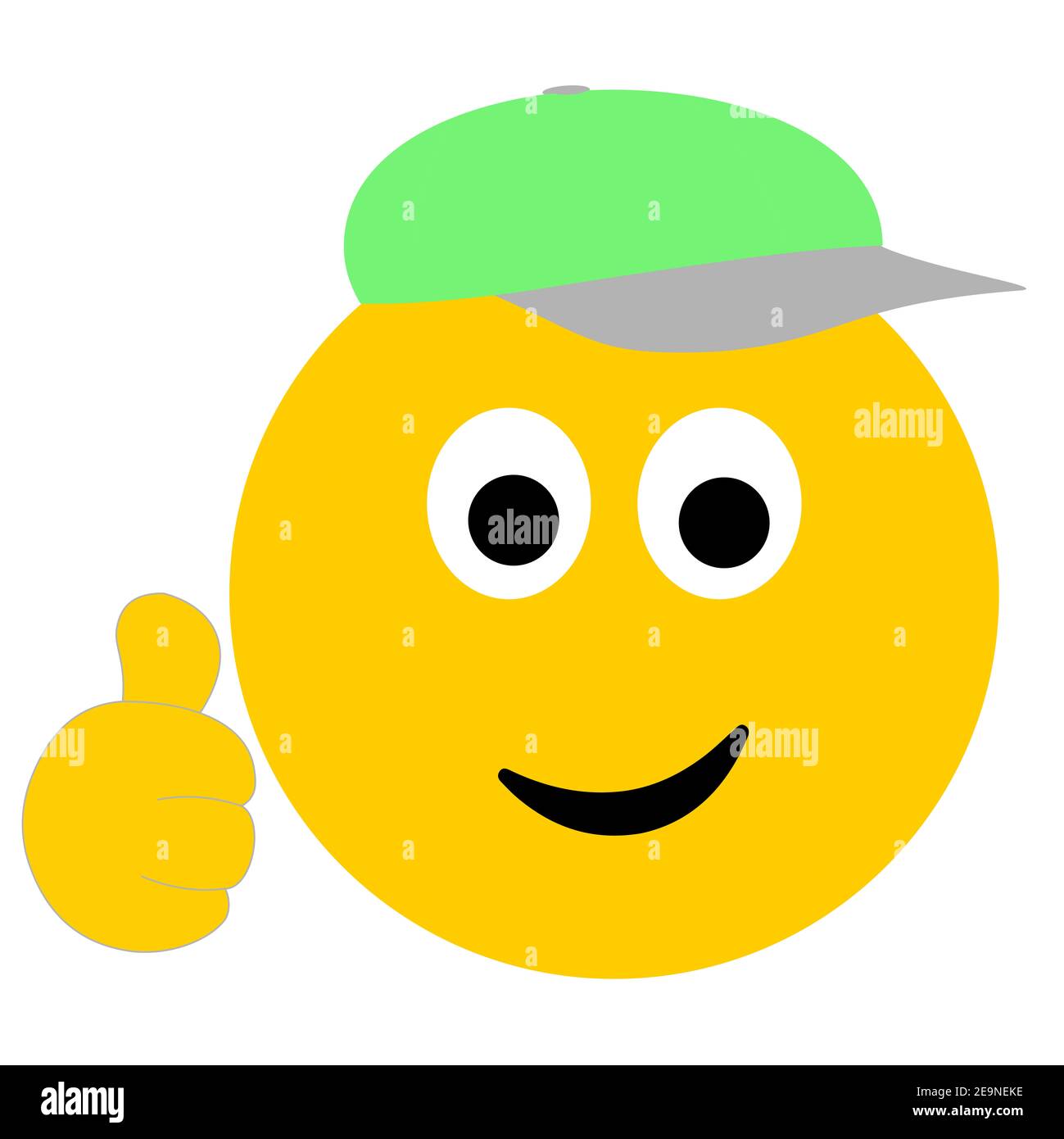 Daumen hoch glücklich Emoji in Baseball Cap Social Media Ausdruck Und