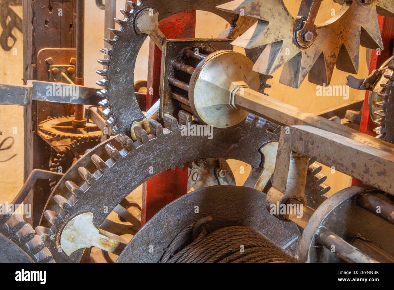 Toothwheel - Detail des Uhrwerks Stockfoto