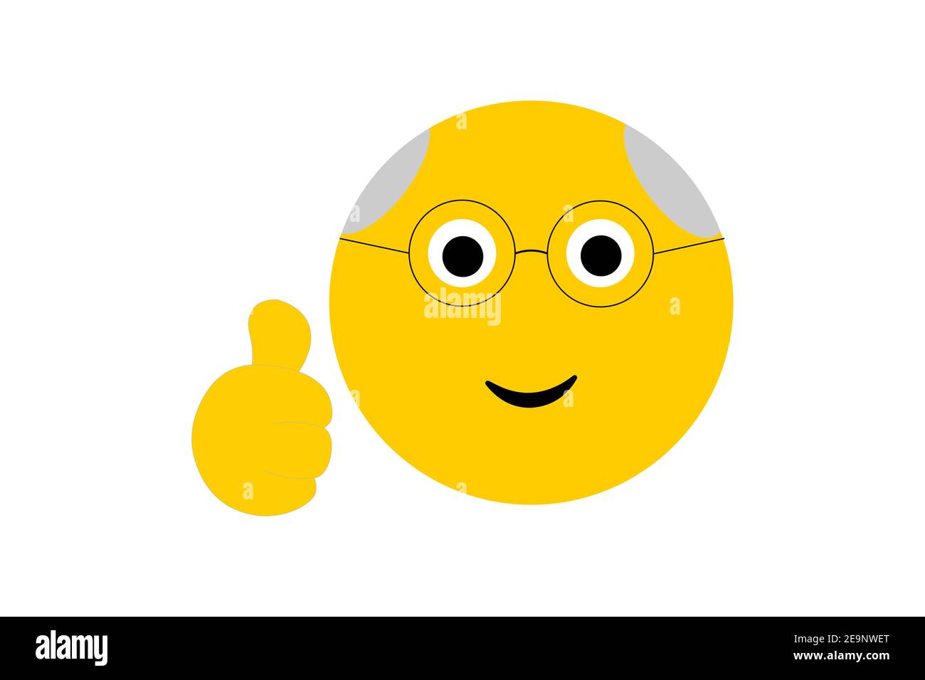 Daumen hoch Senior Mann Emoji-Symbol Stockfoto