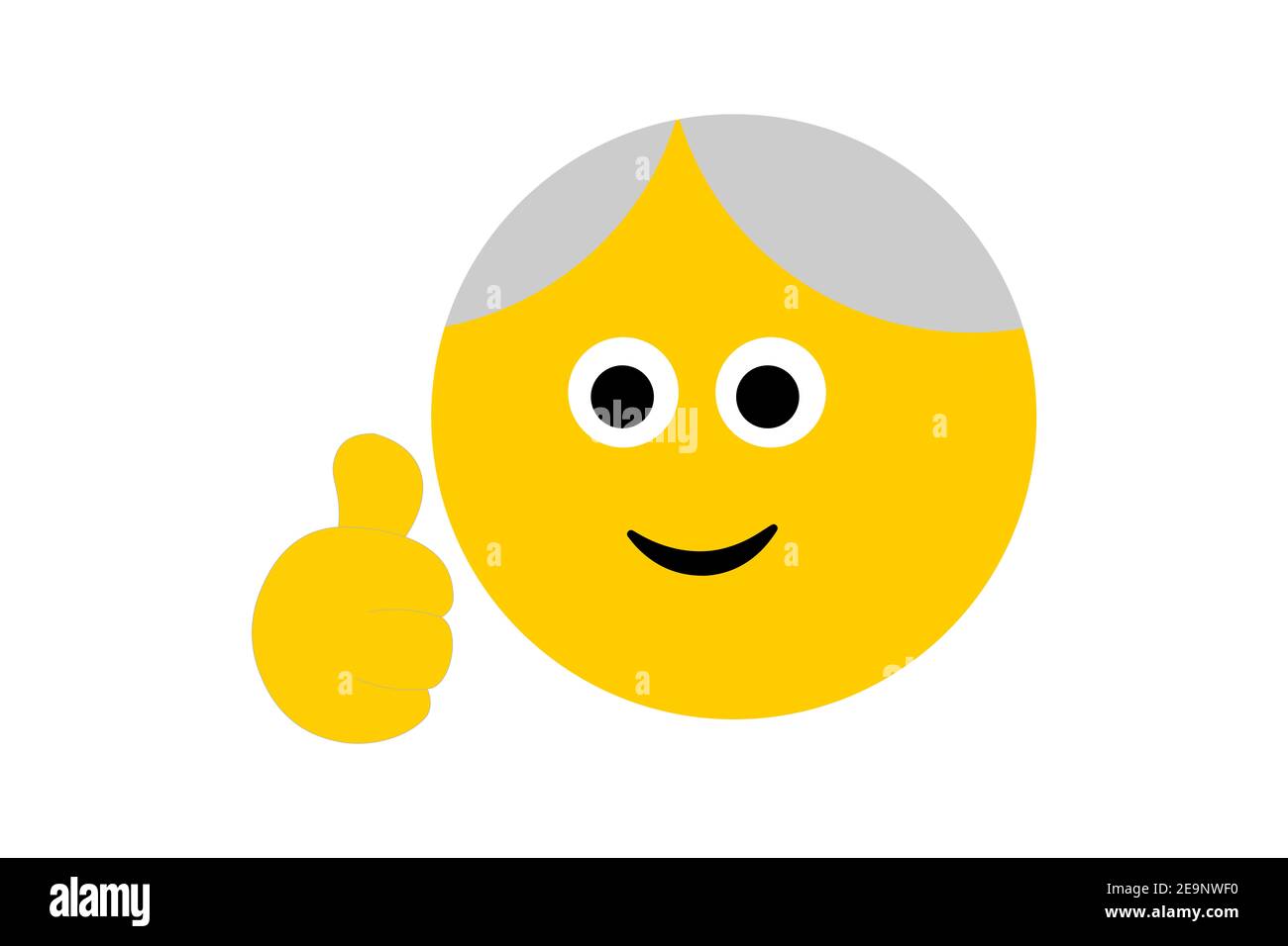Daumen hoch Senior Frau Emoji-Symbol Stockfoto