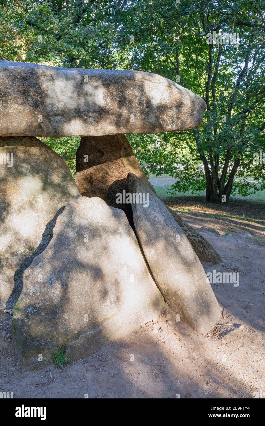 Europa, Spanien, Galizien, Ribeira, Dolmen de Axitos (prähistorische megalithische Dolmen) Stockfoto