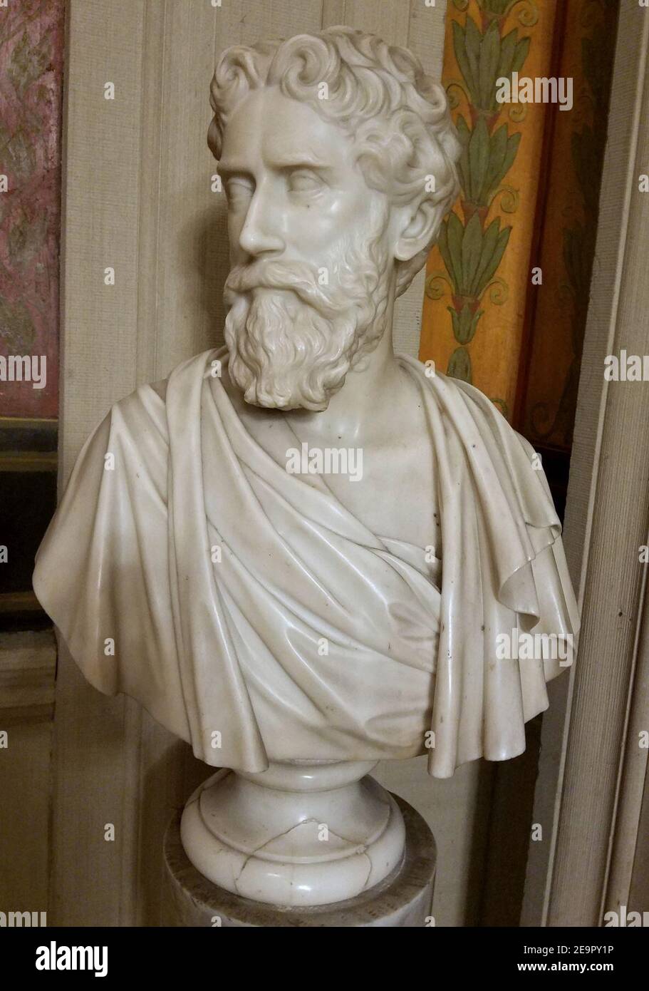 John Lothrop Motley von Richard Saltonstall Greenough, c. 1860, Marmor - Stockfoto