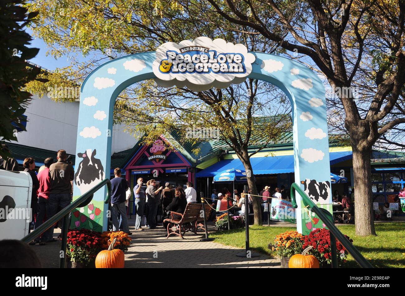 Ben und Jerry's Ice Cream Factory in der Stadt Waterbury, Vermont VT, USA. Stockfoto