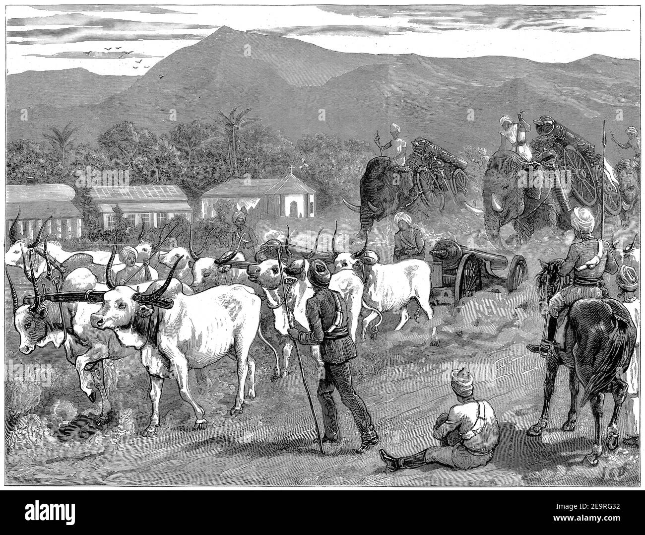Halbton der Artillerie gefangen bei Ali Musjid Eingabe Peshawur während des zweiten anglo-afghanischen Krieg im Jahr 1879. Stockfoto