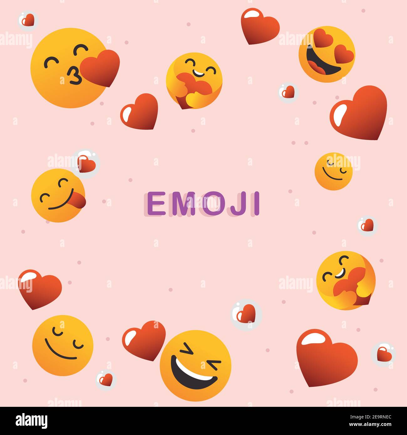 In der Liebe emojis Gesichter Icon Set Design, Emoticon Cartoon