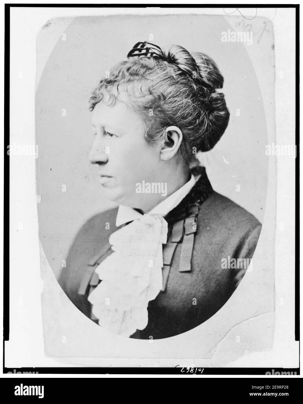 Frau Ulysses S. Grant (Julia Dent Grant), Kopf und Schultern hoch, nach links Stockfoto