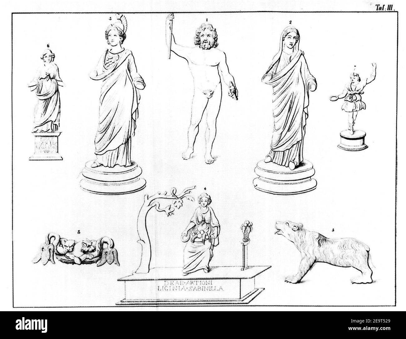 Muri Statuette Gruppe 1846 Gottlieb Studer Katalog. Stockfoto