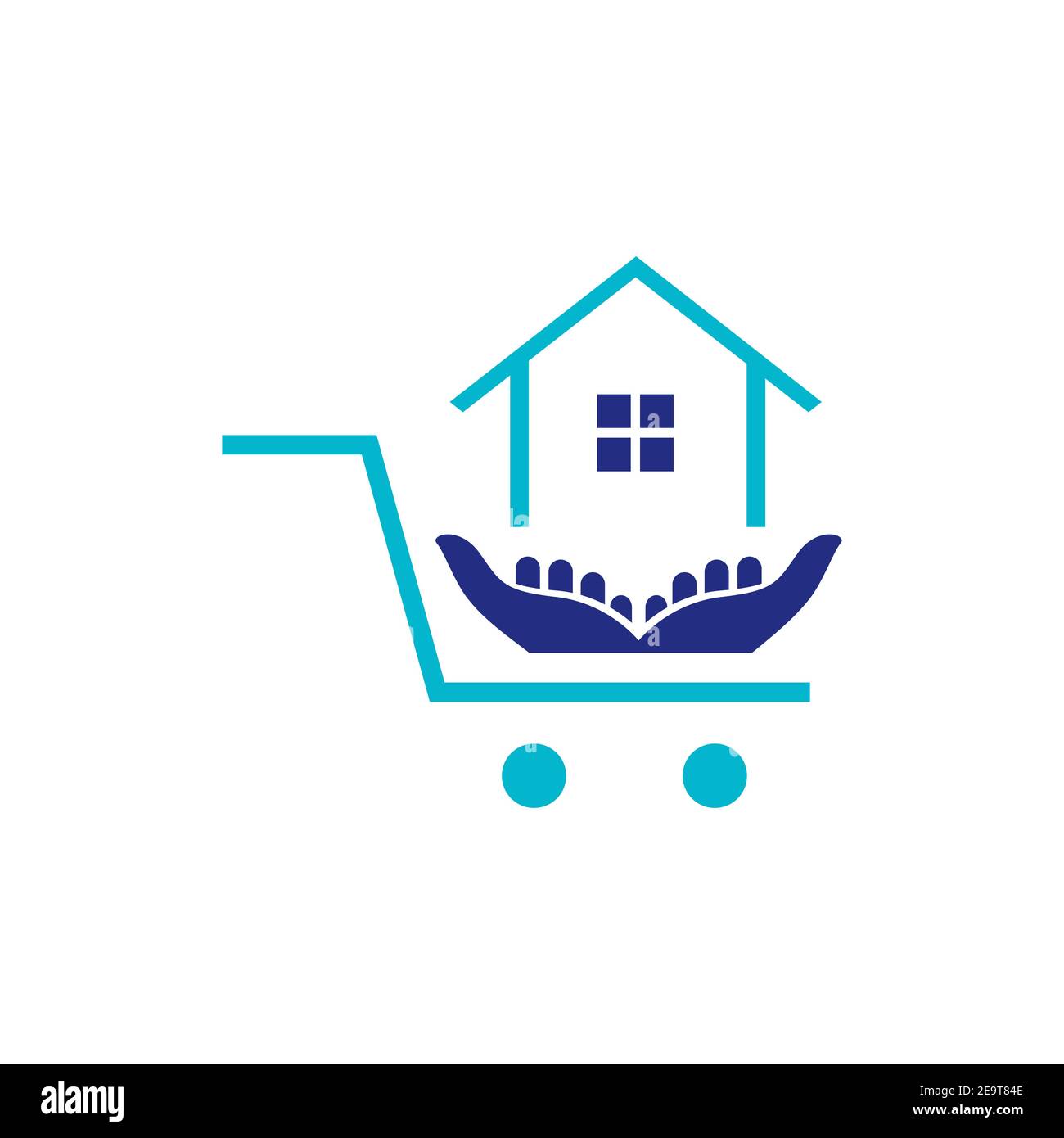 Große Symbol Haus Haus Einkaufen Logo Design Vektor Illustrationen Stock Vektor