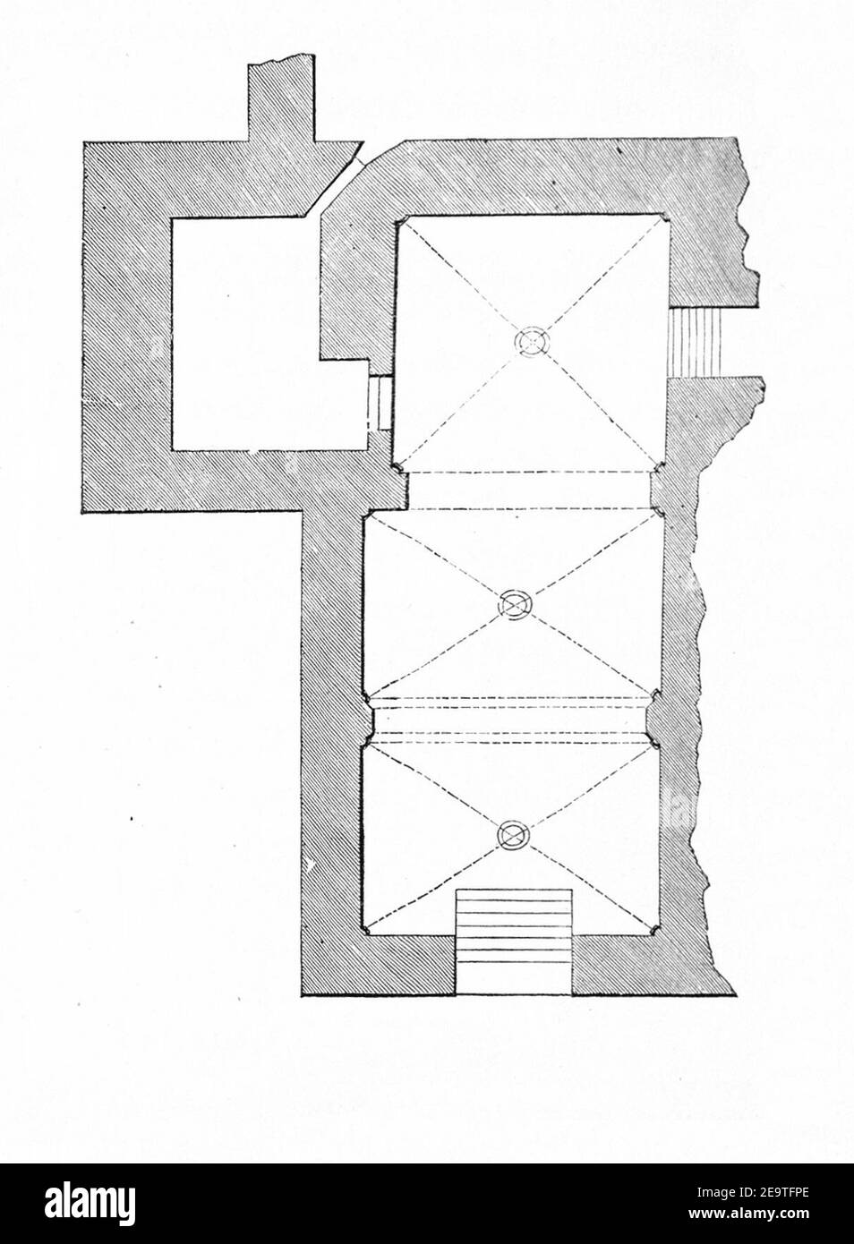 MZK 001 Nr 09 die alten Wandgemälde in der Giselacapelle zu Veszprim - Abb. 1 Kapellengrundriss. Stockfoto