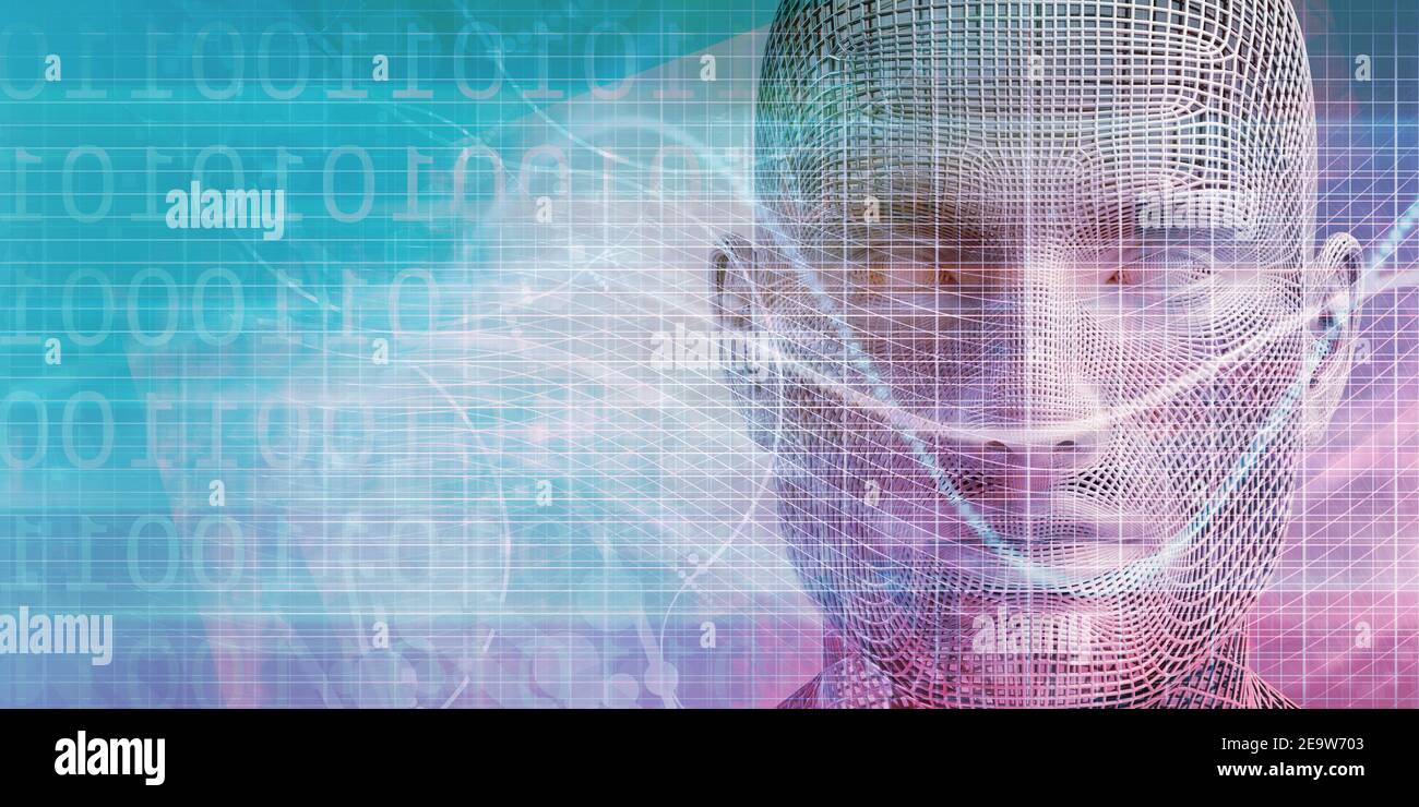 Machine Learning AI Künstliche Intelligenz abstrakte Konzept Stockfoto