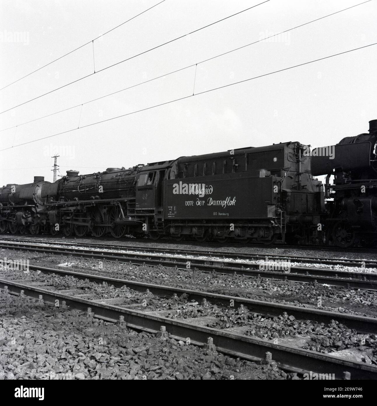 Bundesbahn Abschied 1970 in Hamburg von der Dampflok - Deutsch Eisenbahn Abschied von der Dampflokomotive in Hamburg 1970 Stockfoto