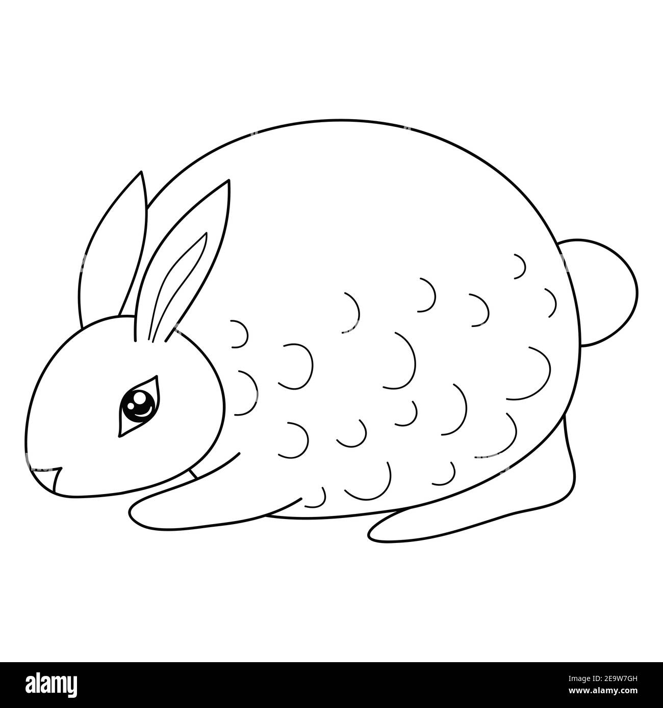 Ein niedliches Cartoon Kaninchen Bild für entspannende activity.Line Art Stil Illustration für Druck. Stock Vektor