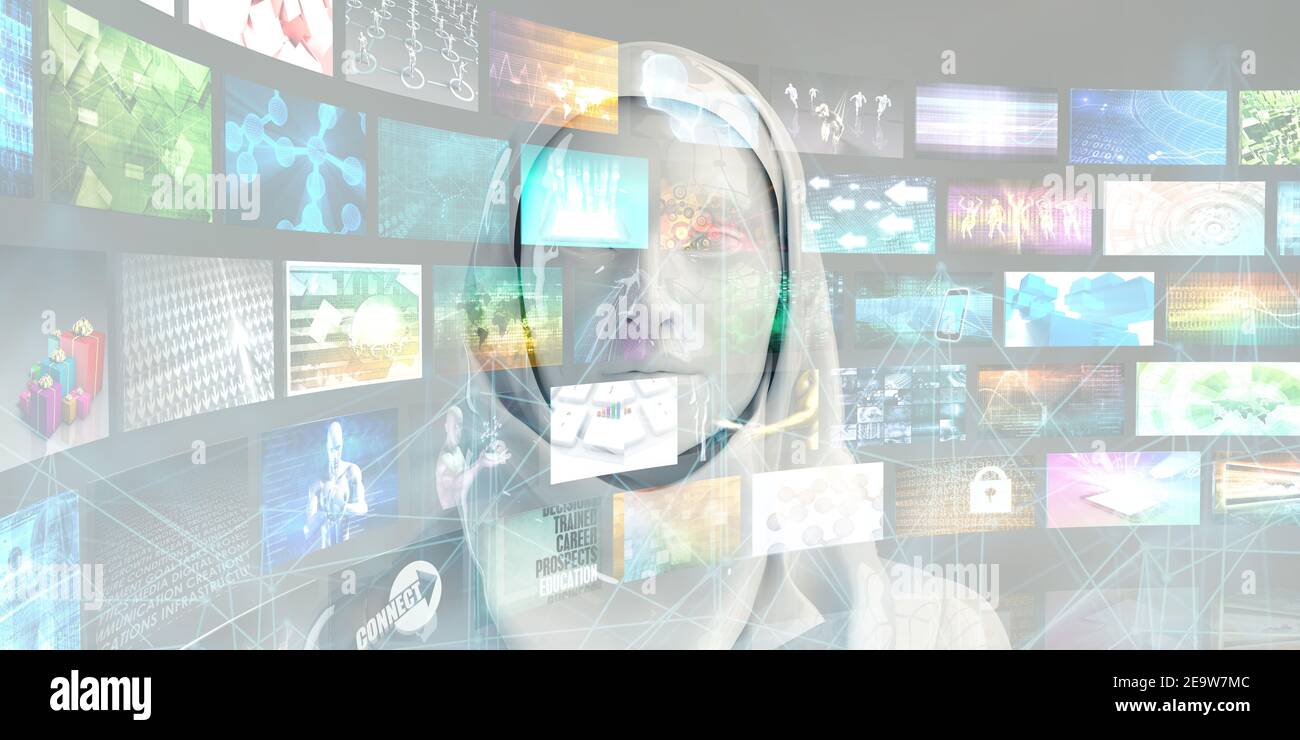 Holographic Interface Smart City Screen Navigationskonzept Stockfoto