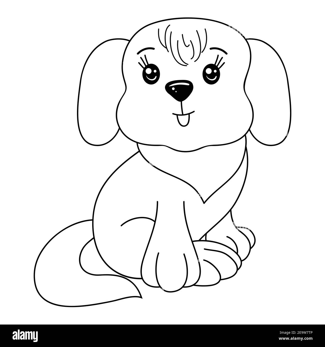 Ein niedliches Cartoon Hund Bild für entspannende activity.Line Art Stil Illustration für Druck. Stock Vektor