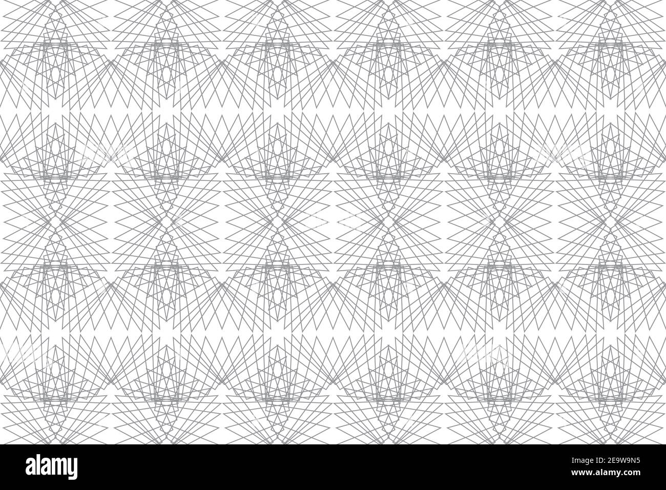 Nahtlose, abstrakte Hintergrund Muster mit sich wiederholenden Linien bilden geometrische Formen in Chaos Konzept in schwarz und weiß Farben. Intensiver Vektor A Stockfoto