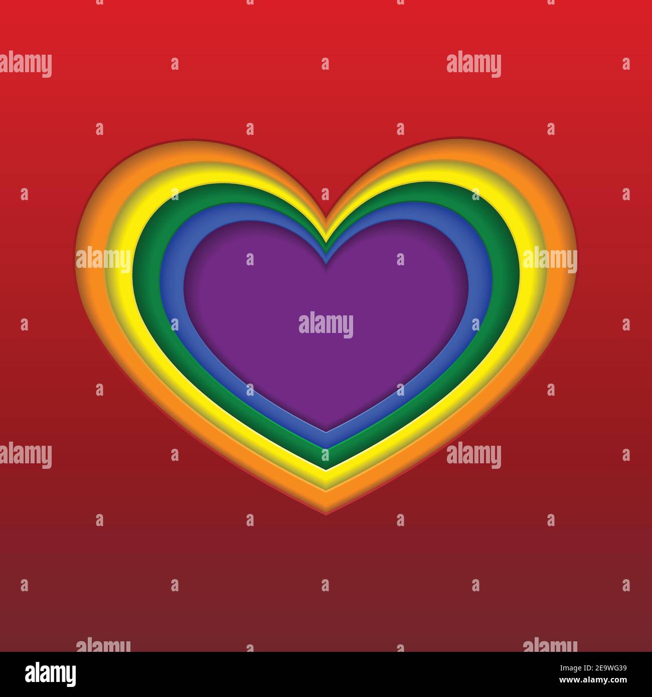 LGBT schneiden Papier Herz Hintergrund Stock Vektor