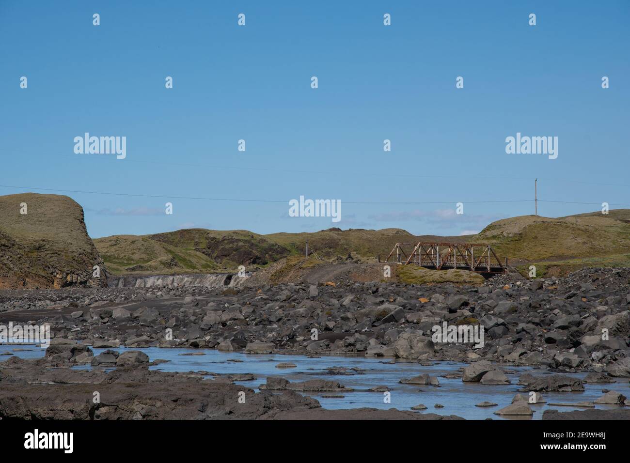 Flussbett des Gletschers Fluss skafta in Süd-Island Stockfoto