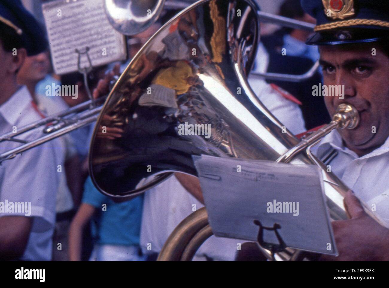 Trompeter des Bands (von Farblider gescannt) Stockfoto