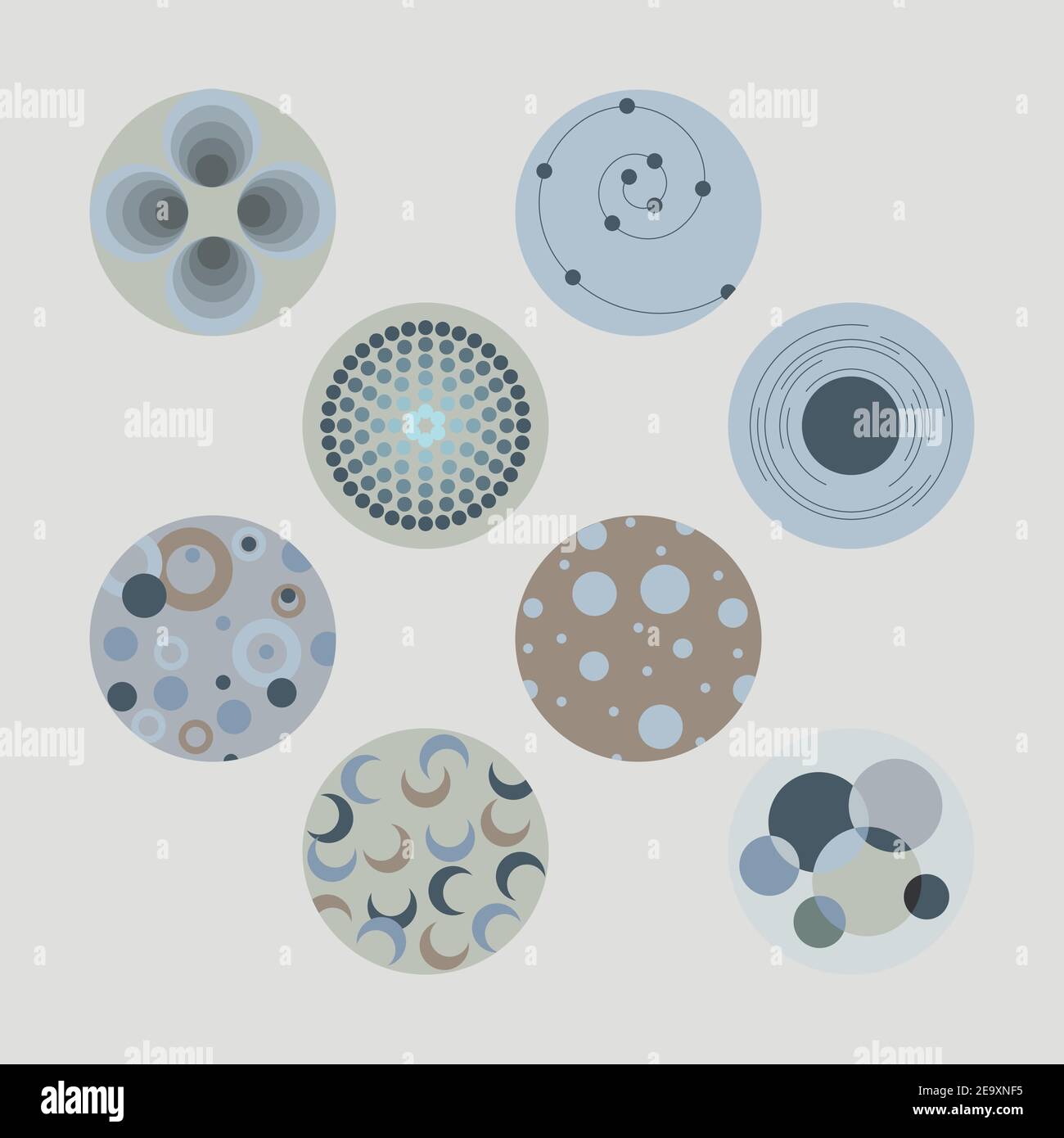 Minimale blaue Kreis Symbole- instagram Highlight Cover Stock Vektor