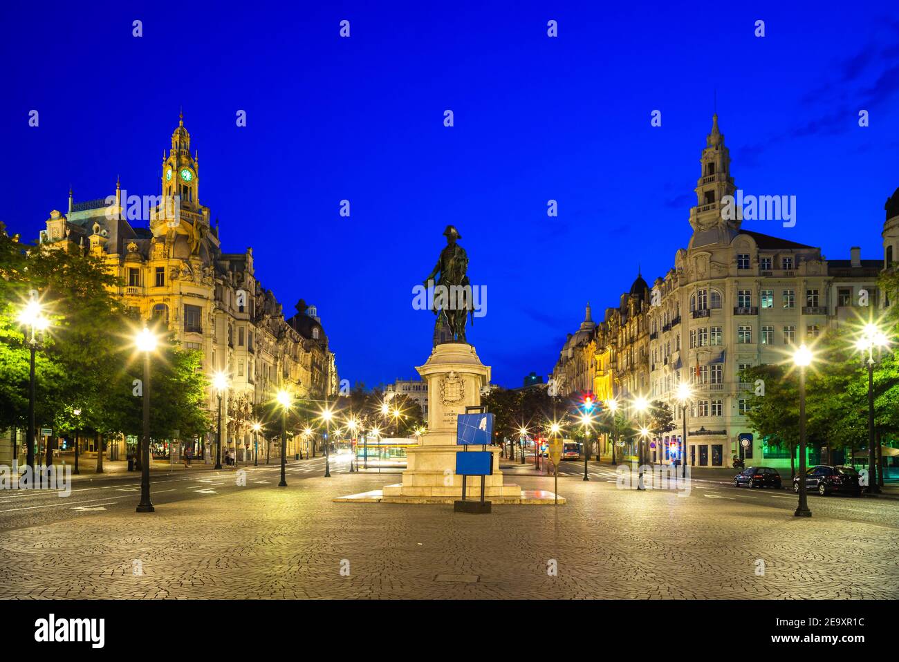 König Peter IV Statue auf Liberdade Platz, Porto, portugal Stockfoto