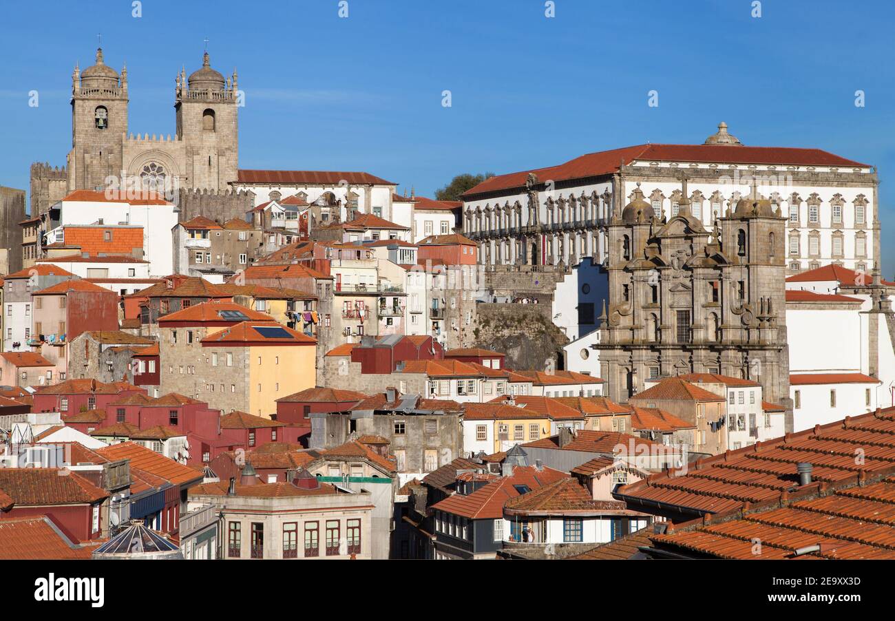 Altstadt vom Aussichtspunkt Vitoria, Porto, Portugal. Stockfoto