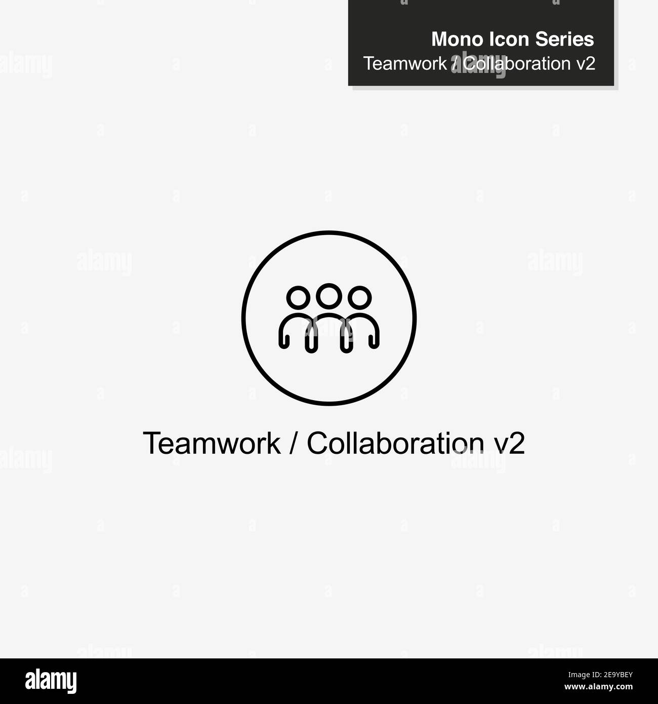 Teamarbeit, Teambildung und Zusammenarbeit. Mehrere Benutzer. Zusammenarbeit und Personalwesen. Skalierbar. Mono - Vektorsymbol Stock Vektor