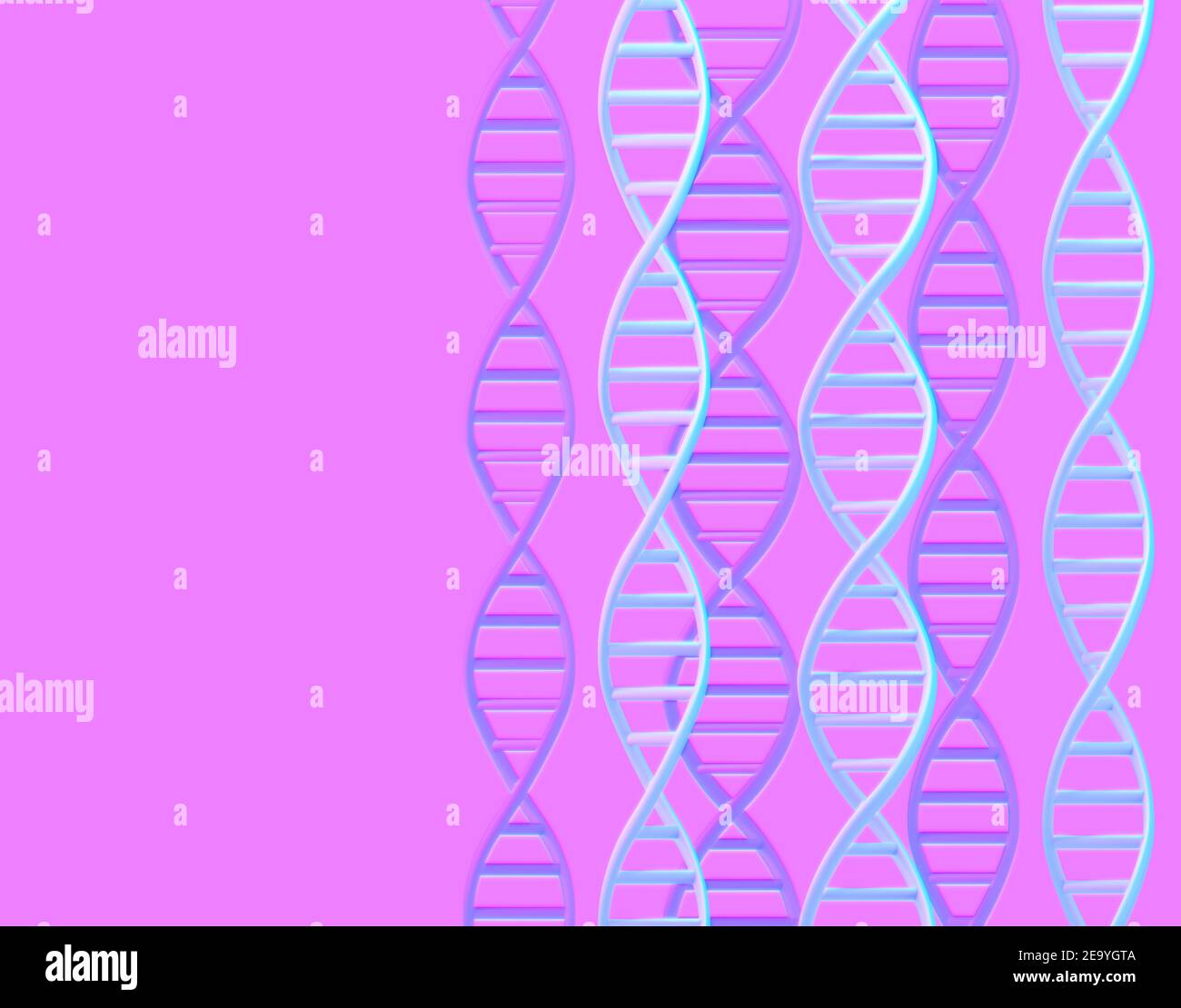 DNA-Moleküle Strukturen auf rosa Hintergrund. Wissenschaft und Technologie, 3d-Rendering Stockfoto