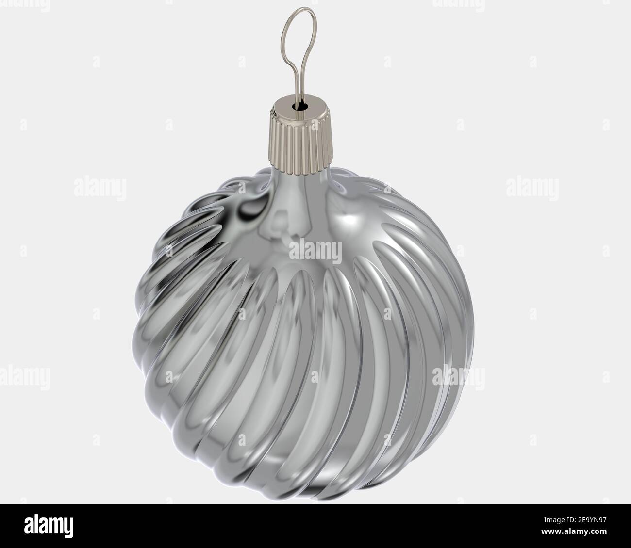 Weihnachtskugel Kerze isoliert auf grauem Hintergrund. 3D Rendering - Illustration Stockfoto