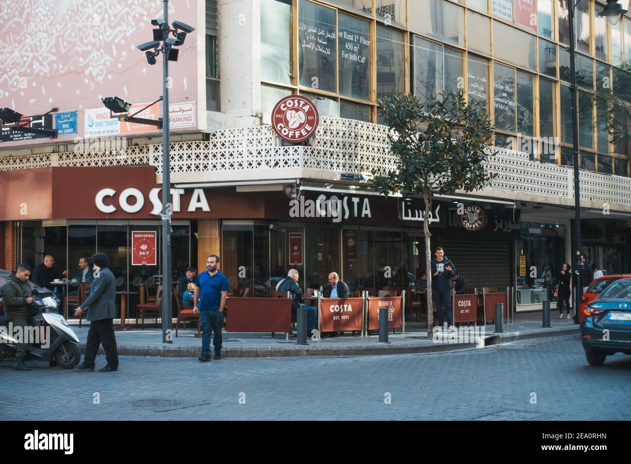 Costa Coffee Shop in der Innenstadt von Beirut, Libanon Stockfotografie