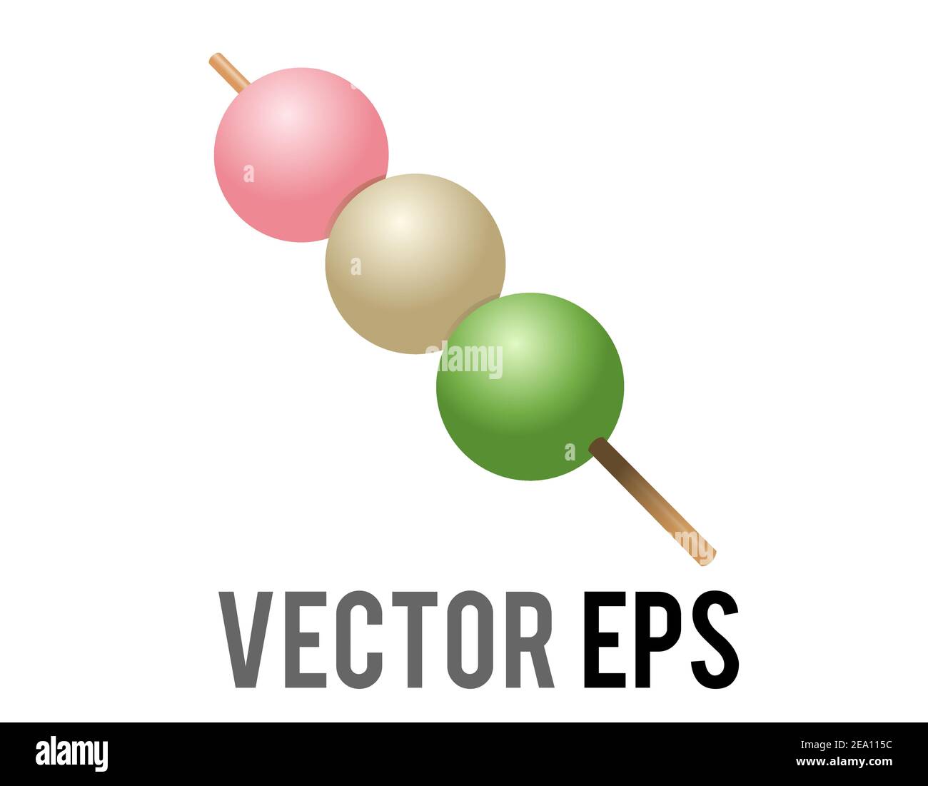 Der isolierte Vektor rosa, weiß und grün japanischen Sanshoku Dango traditionellen süßen Knödel Snack-Food-Ikone Stock Vektor