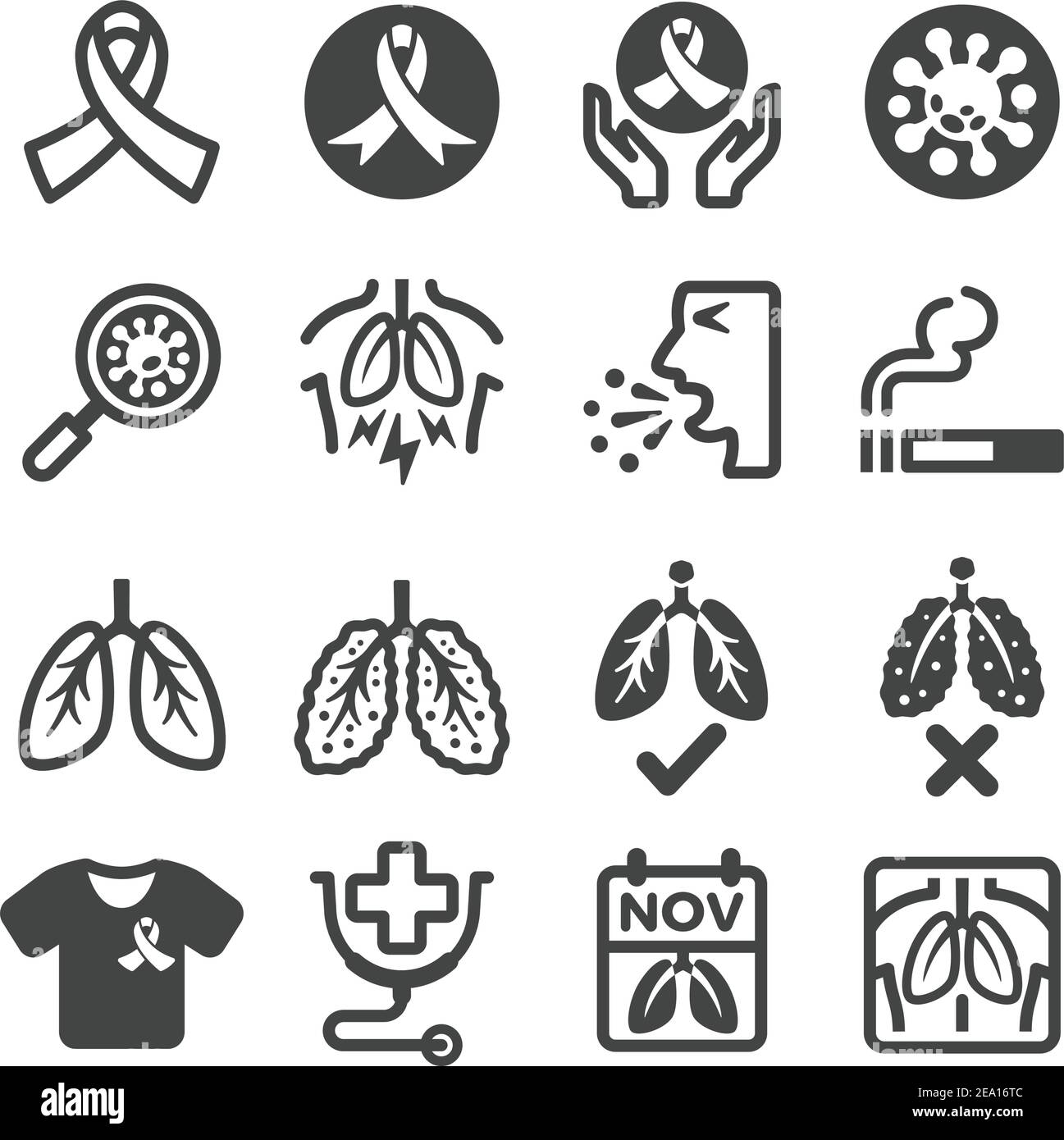 Symbol für Lungenkrebs Stock Vektor