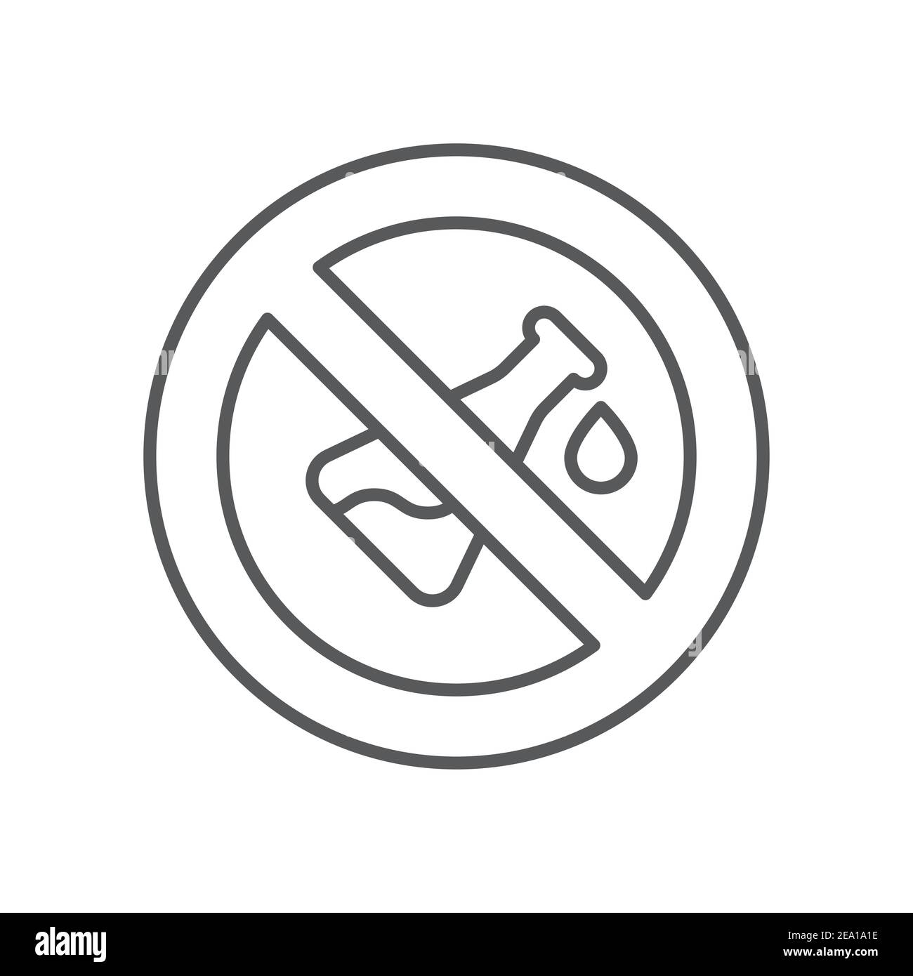 Keine chemischen Zusätze Symbol, Farbe, Linie, Kontur Vektor-Zeichen, lineare Stil Piktogramm isoliert auf weiß. Symbol, Logo-Illustration Stock Vektor