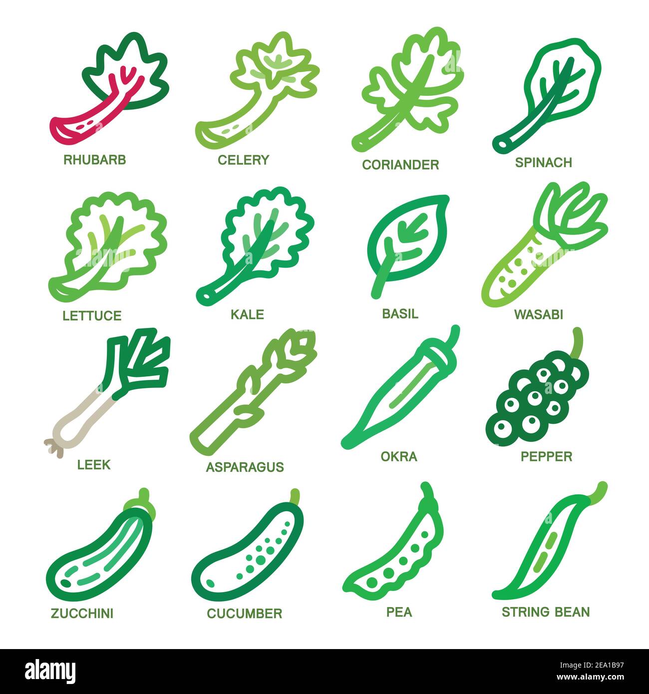 Pflanzliches dünnes Liniensymbol, Vektorgrafik Stock Vektor