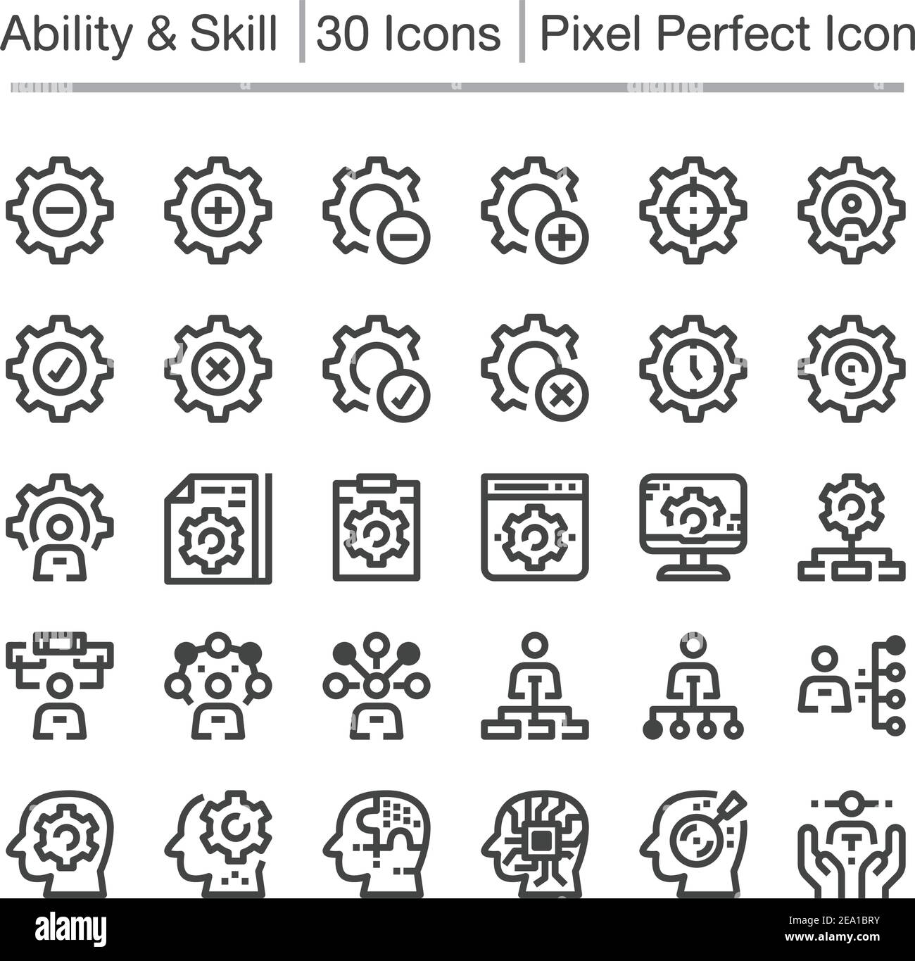 Skill, Symbol für die Fähigkeitslinie, bearbeitbarer Strich, Symbol „Pixel perfekt“ Stock Vektor